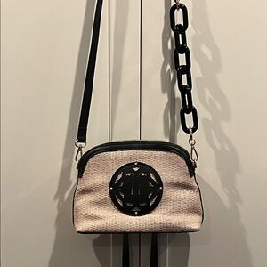 Nanette Lepore Black and Cream Crossbody Bag